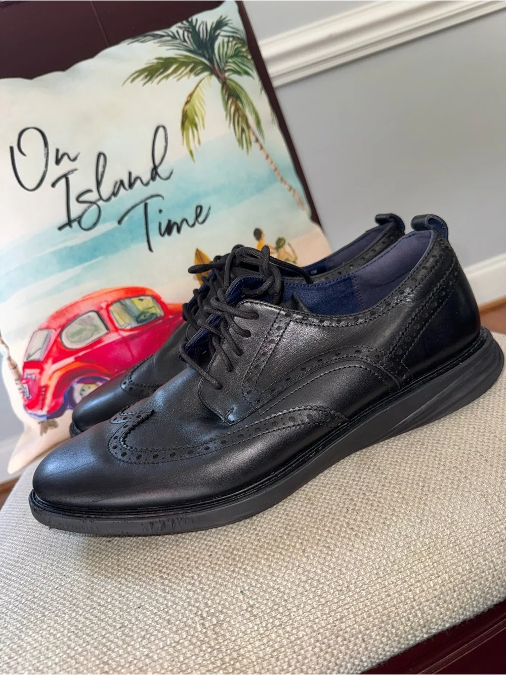Cole Haan Men'S Original Grand Shortwing Oxford Shoes Triple Black Size 12